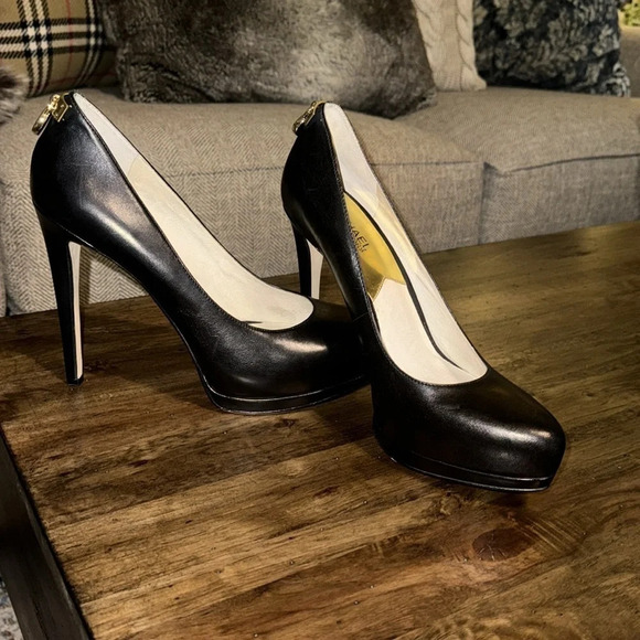 5” MK Michael Kors Designer Black Leather Hamilton 5” Pump Heels Shoes WMN 10M - Picture 10 of 16